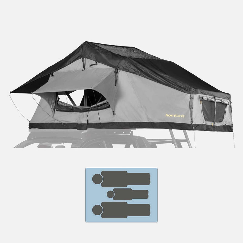 Roof tent Elements Gen II for 3 people - 165 cm - color Midnight Stone